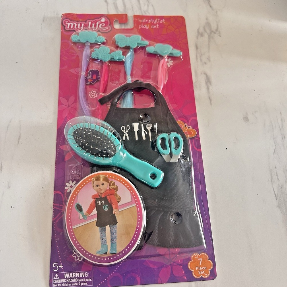 My Life As Doll Hair‎ Stylist Play Set 18" 2017 New Extensions Apron Brush SS